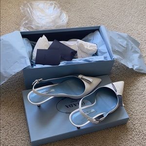 prada 55mm leather slingback pump